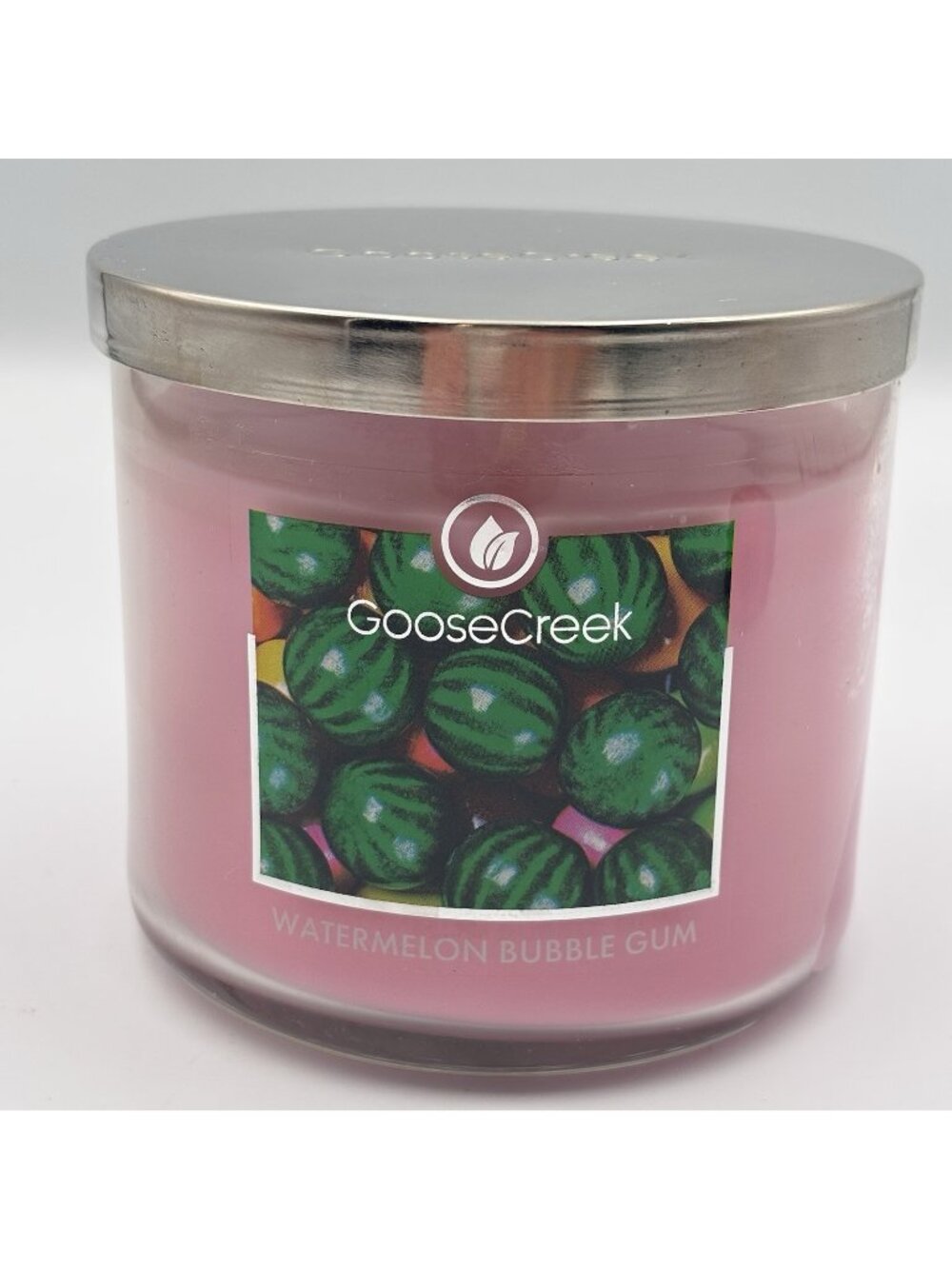 Goose Creek Watermelon Bubblegum 3 Wick Jar Candle 14.5 oz Pink Gum Fruit Summer
